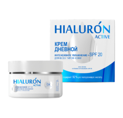 HIALURON ACTIVE  Крем дневной интенсивное увлажнение + SPF 20 · для всех типов кожи 48 г  (BelKosmex)